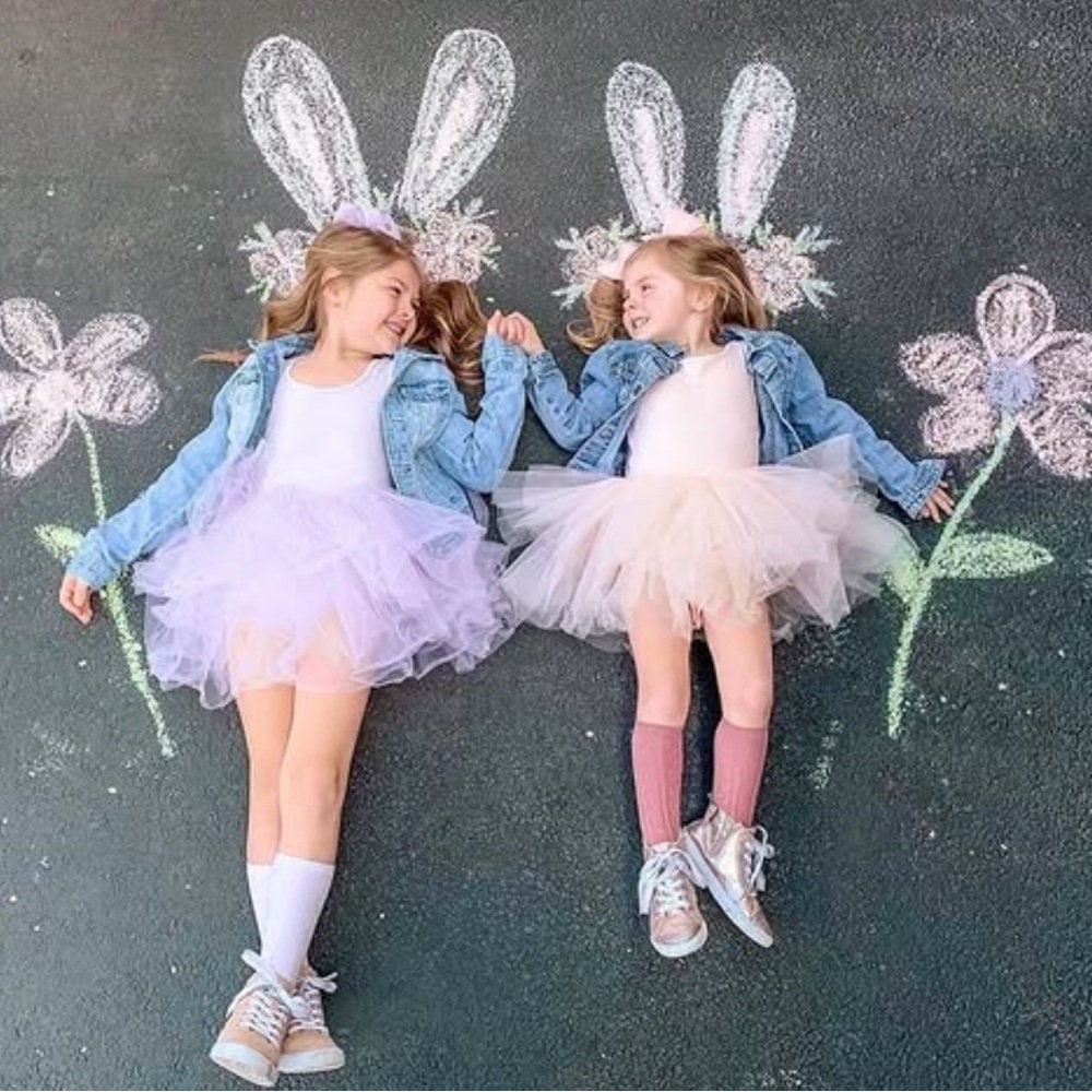 I Love Plum cream long sleeve tutu dress